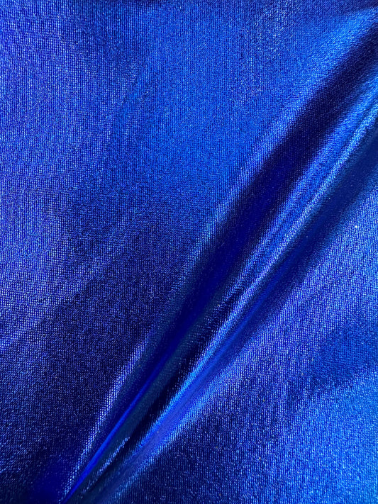 ROYAL BLUE Metallic Spandex 4 Way Stretch Fabric (58 in.) Sold By The Yard