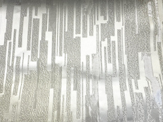 WHITE Brocade Upholstery Drapery Fabric (110 in.) Sold By The Yard