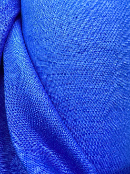 ROYAL BLUE 100% Linen Fabric (56 in.) Sold By The Yard