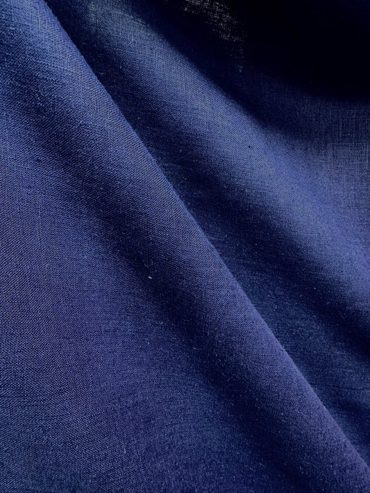 NAVY BLUE 100% Linen Fabric (56 in.) Sold By The Yard