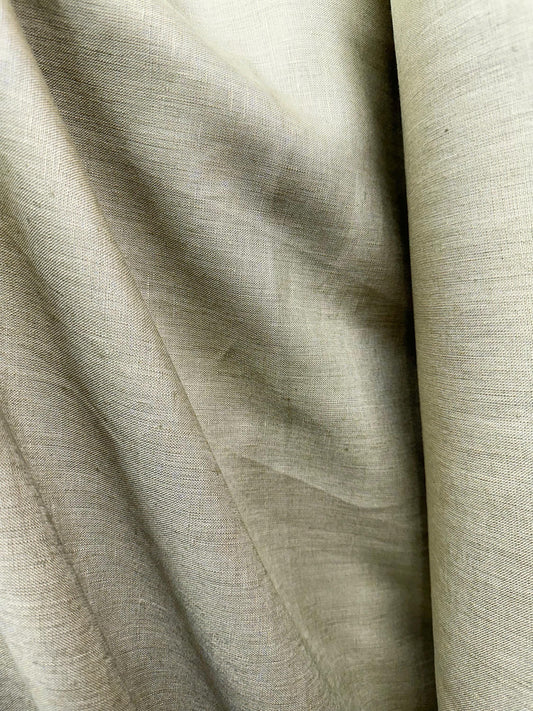 SAGE BEIGE 100% Linen Fabric (56 in.) Sold By The Yard