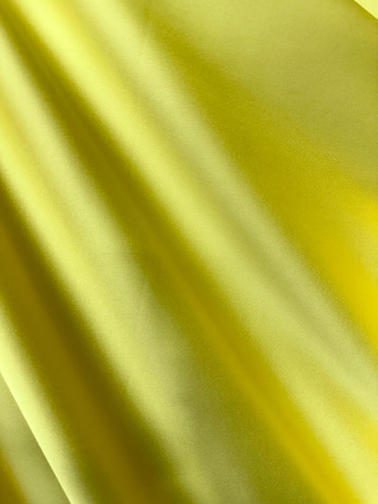 YELLOW Solid 100% Polyester Mystique Satin Fabric (60 in.) Sold By The Yard