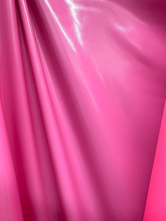 PINK Shiny Glossy PVC Pleather Stretch Fabric (58 in.) Sold By The Yard