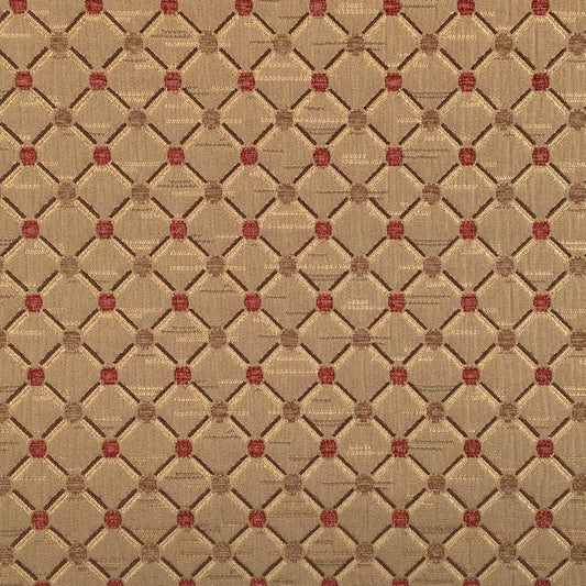 LIGHT BROWN RED Diamond Chenille Upholstery Brocade Fabric (56 in.) Sold By The Yard