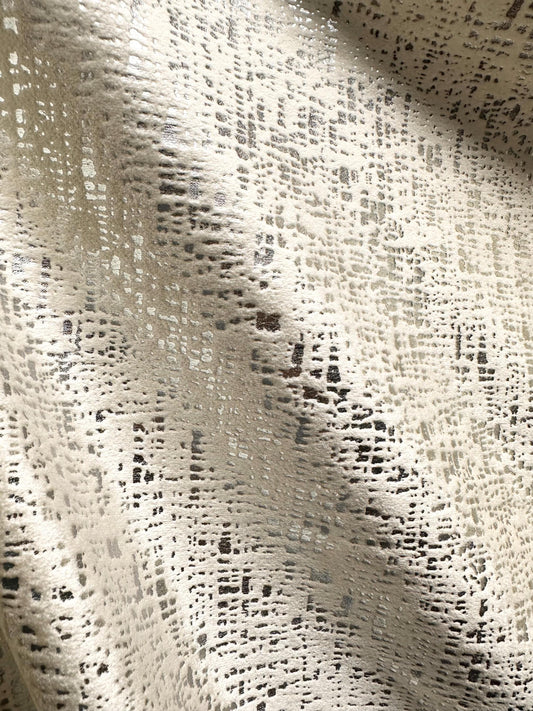 IVORY SILVER Metallic Upholstery Drapery Velvet Fabric (56 in.) Sold By The Yard