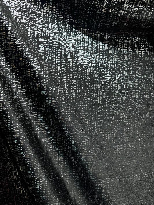 BLACK SILVER Metallic Upholstery Drapery Velvet Fabric (56 in.) Sold By The Yard