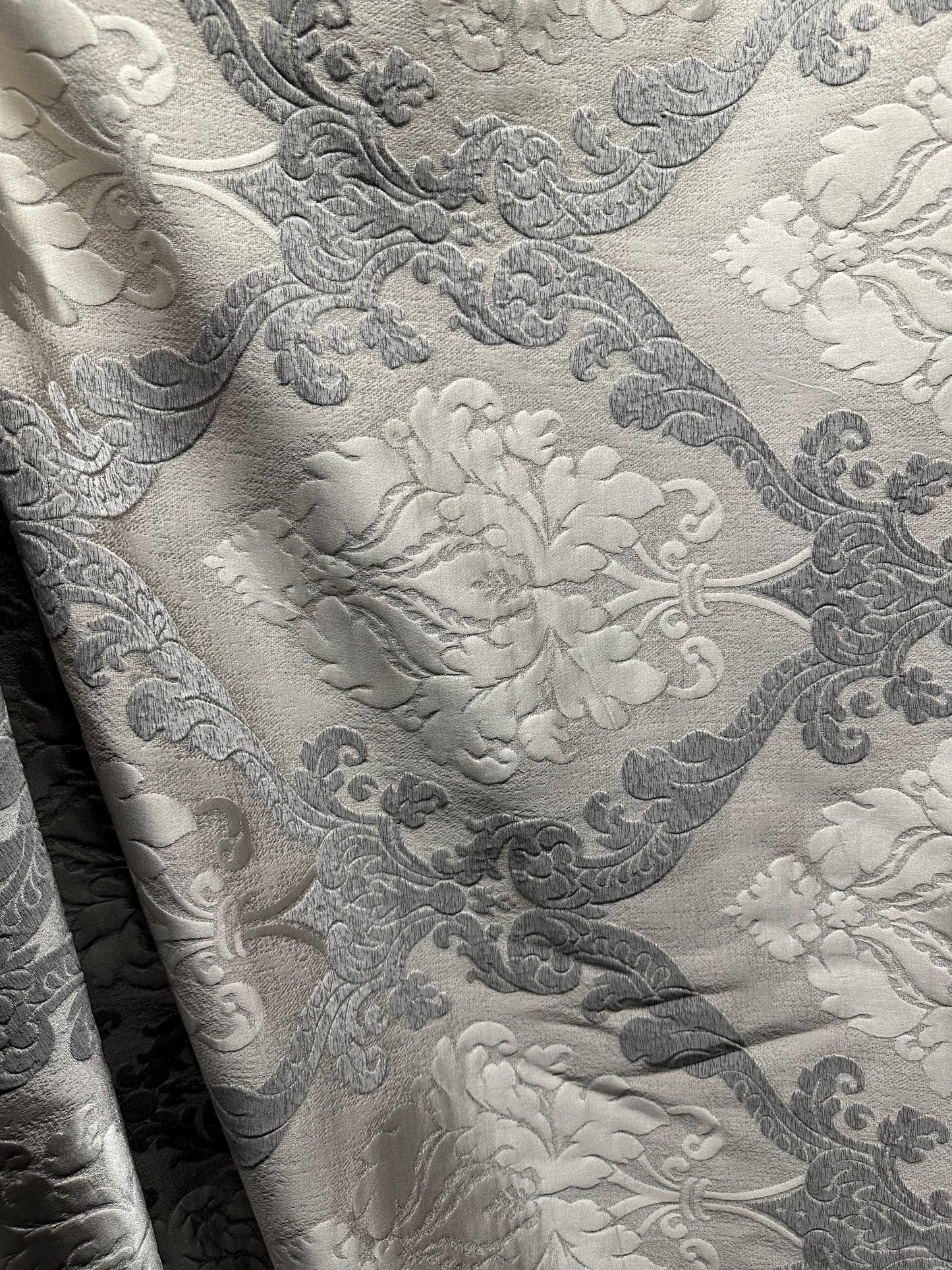 TAUPE BEIGE Damask Brocade Upholstery Drapery Fabric (56 in.) Sold By The Yard