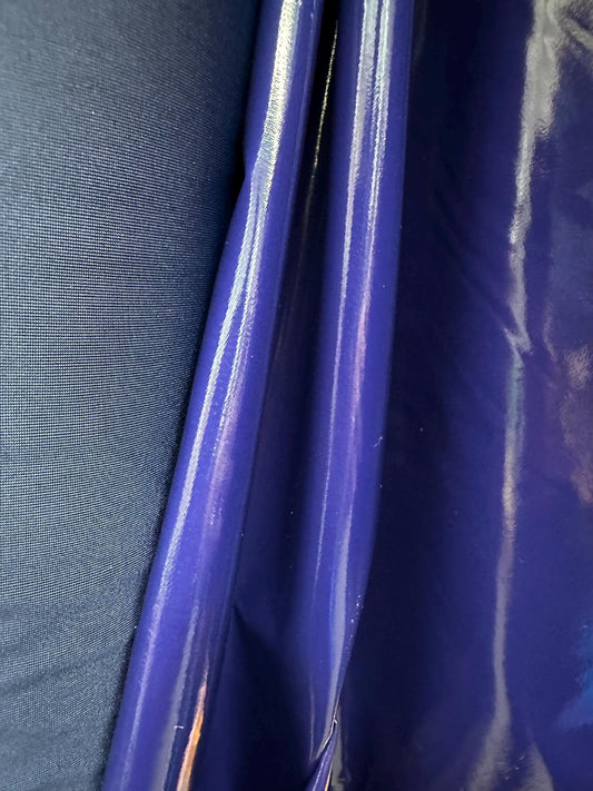 NAVY BLUE Shiny Glossy PVC Pleather Stretch Fabric (58 in.) Sold By The Yard