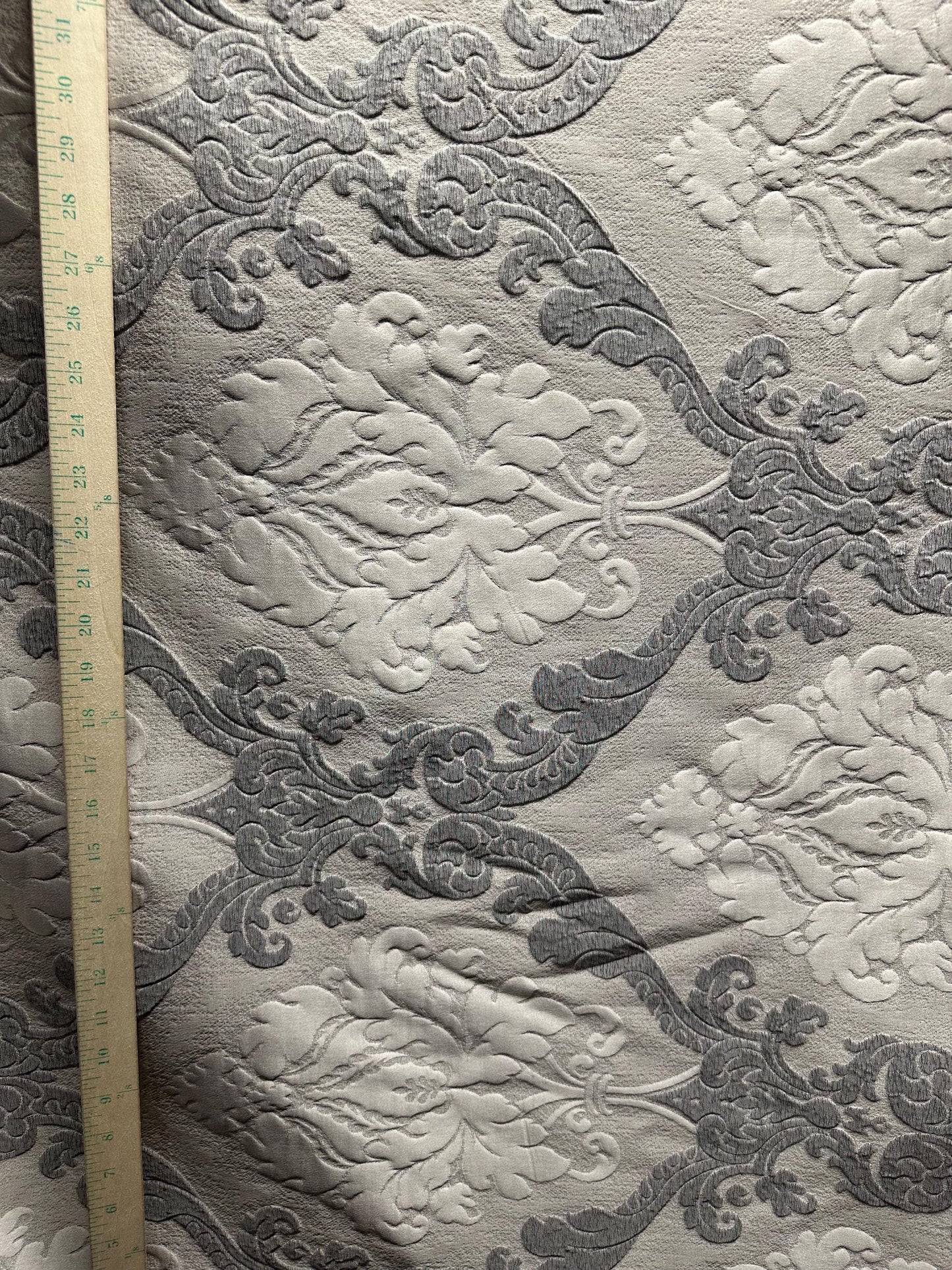 TAUPE BEIGE Damask Brocade Upholstery Drapery Fabric (56 in.) Sold By The Yard