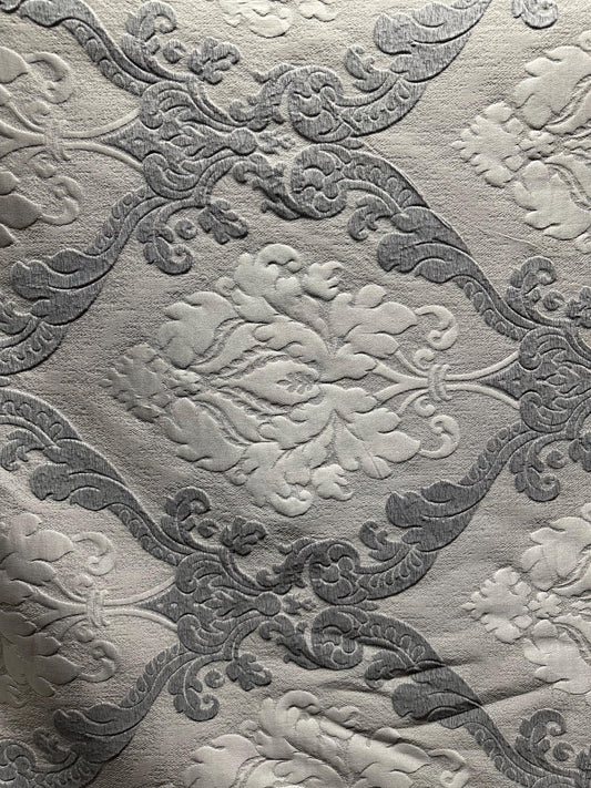 TAUPE BEIGE Damask Brocade Upholstery Drapery Fabric (56 in.) Sold By The Yard