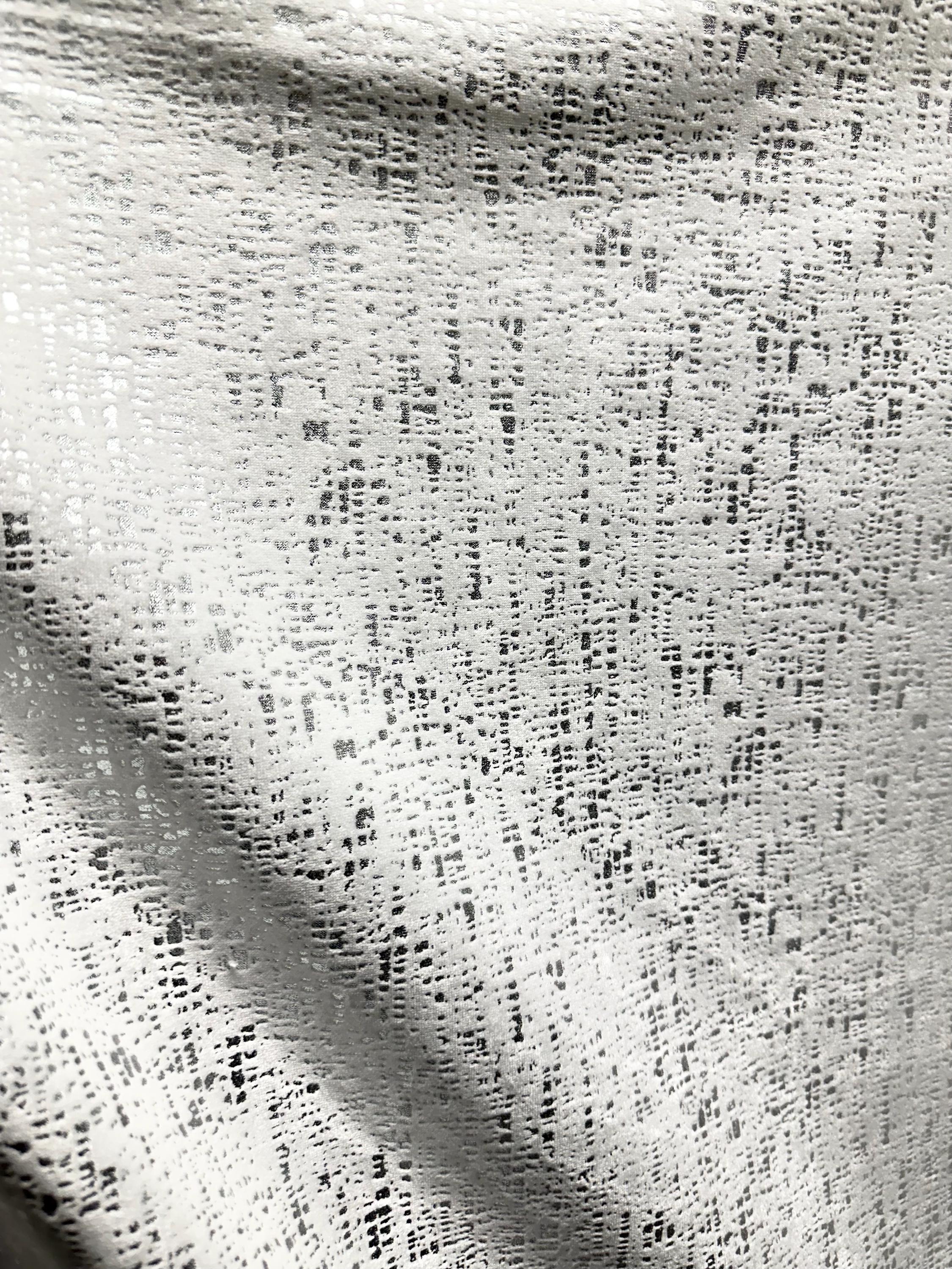WHITE SILVER Metallic Upholstery Drapery Velvet Fabric (56 in.) Sold B ...