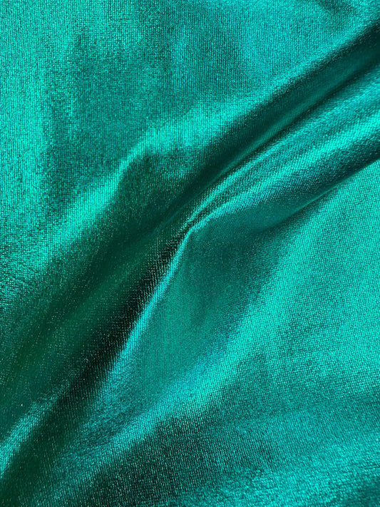 TEAL BLUE Metallic Spandex 4 Way Stretch Fabric (58 in.) Sold By The Yard