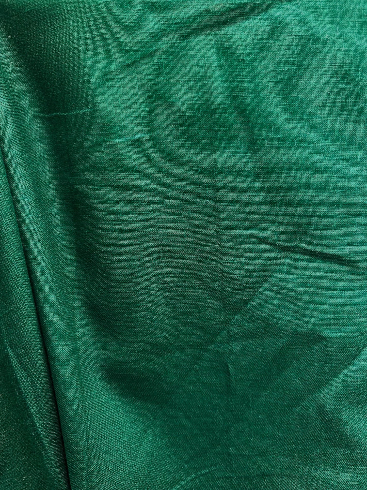 DARK GREEN 100% Linen Fabric (56 in.) Sold By The Yard