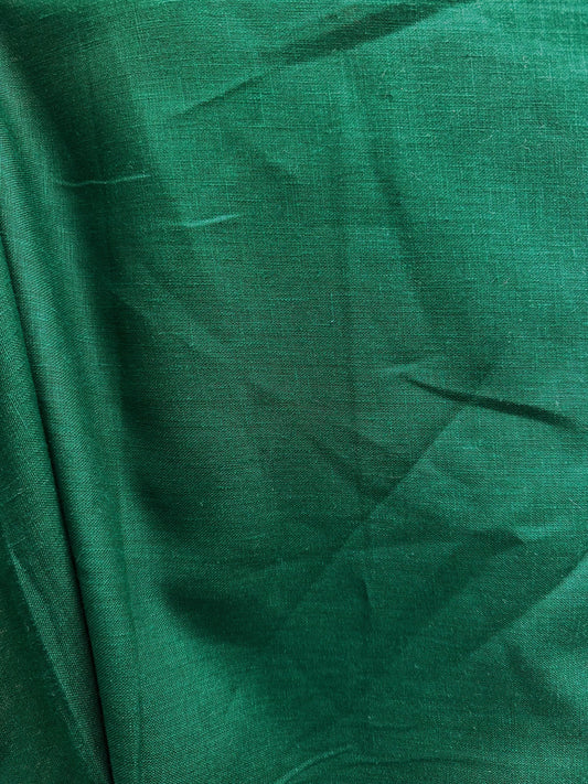 DARK GREEN 100% Linen Fabric (56 in.) Sold By The Yard
