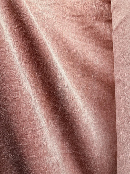 LIGHT PINK Chenille Velvet Upholstery Drapery Fabric (56 in.) Sold By The Yard