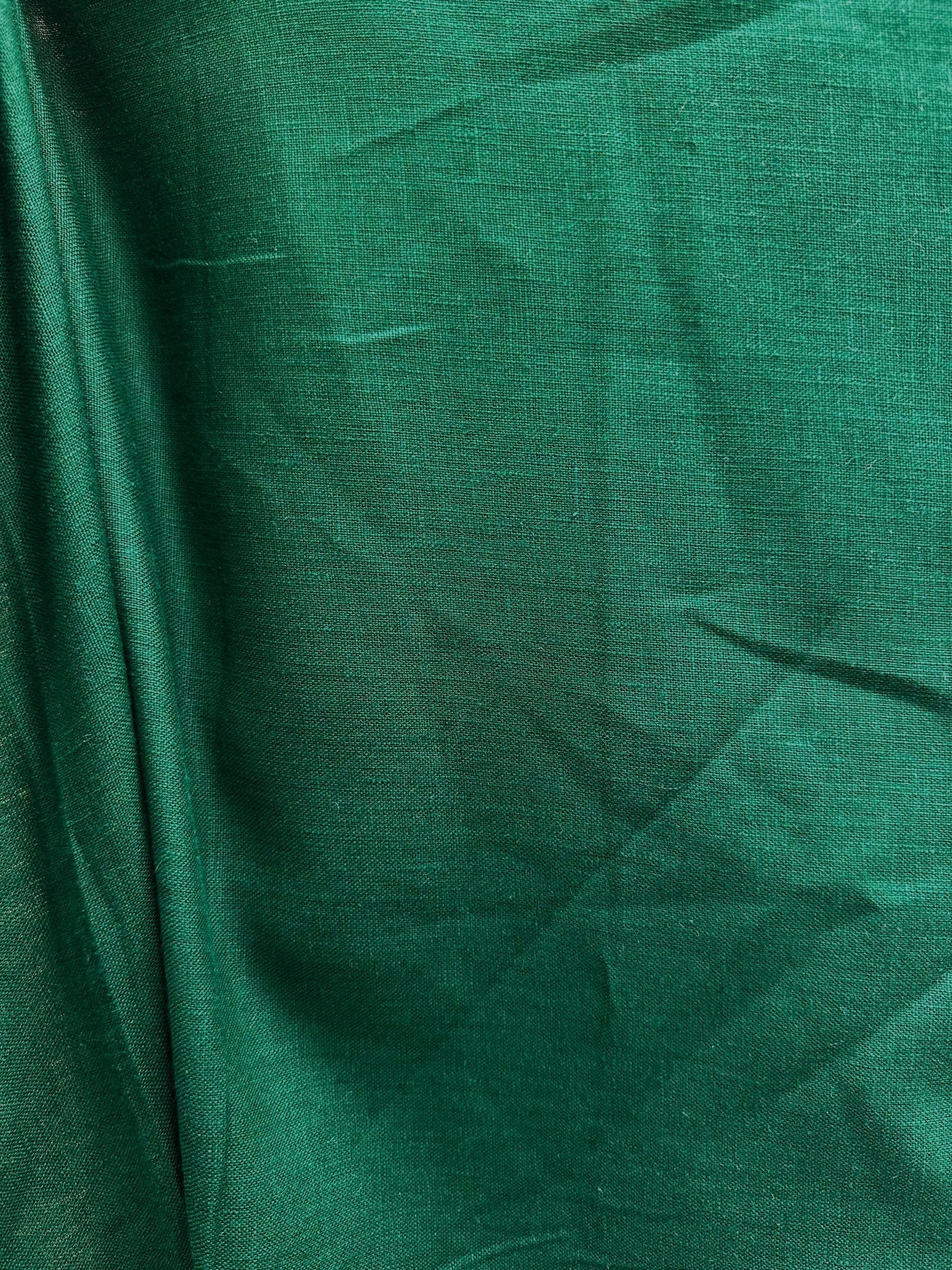 DARK GREEN 100% Linen Fabric (56 in.) Sold By The Yard