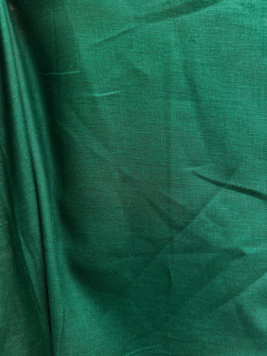 DARK GREEN 100% Linen Fabric (56 in.) Sold By The Yard