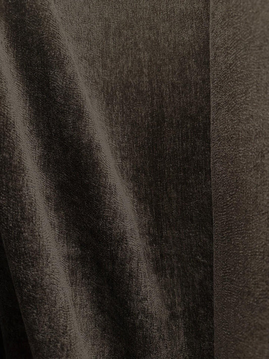 DEEP BROWN Chenille Velvet Upholstery Drapery Fabric (56 in.) Sold By The Yard