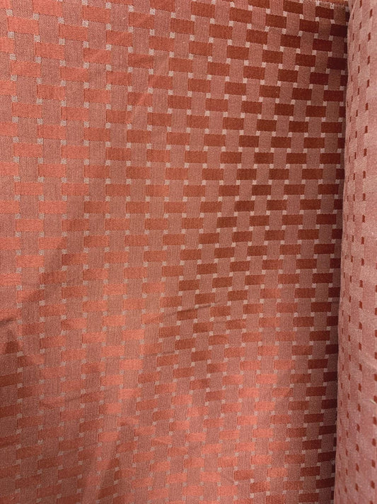 RUST ORANGE Geometric Brocade Upholstery Drapery Fabric (54 in.) Sold By The Yard