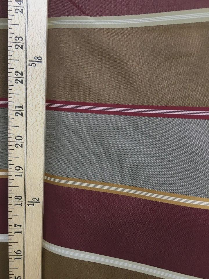 Burgundy Multicolor Striped Taffeta Brocade Upholstery Drapery Fabric (54 in.) Sold By The Yard
