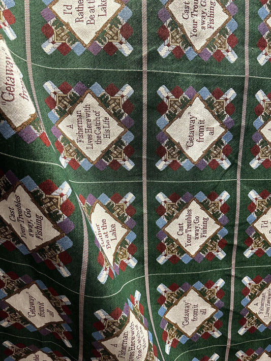 Green Multicolor Holiday Theme Upholstery Brocade Fabric (54 in.) Sold By The Yard