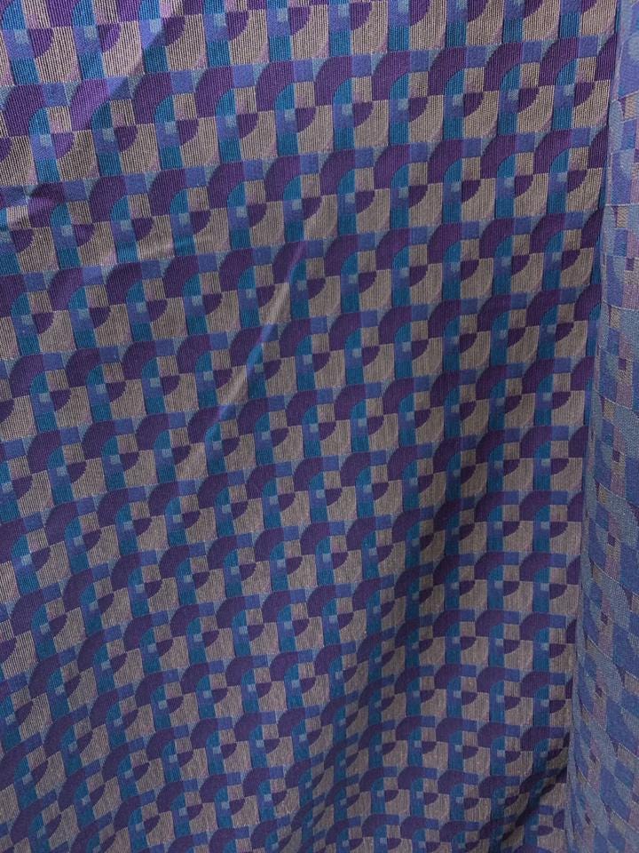 PURPLE TEAL Multicolor Geometric Brocade Upholstery Fabric (54 in.) Sold By The Yard