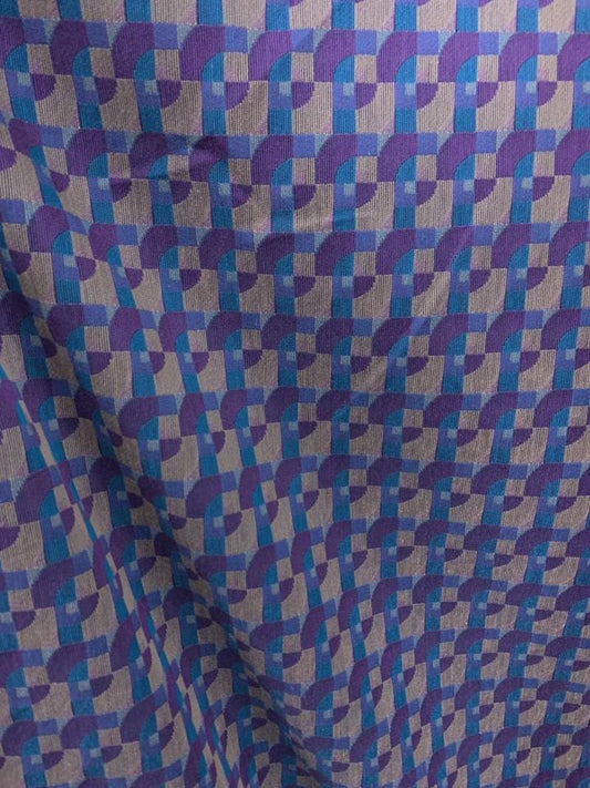 PURPLE TEAL Multicolor Geometric Brocade Upholstery Fabric (54 in.) Sold By The Yard
