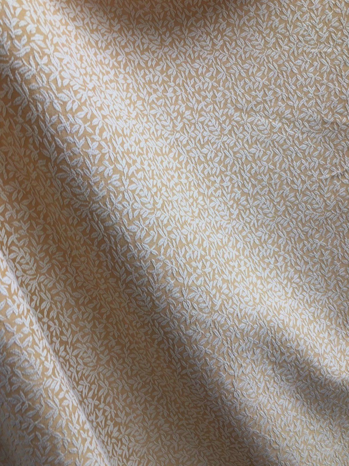 ORANGE GOLD IVORY Leaves Upholstery Embroidery Brocade Fabric (60 in.) Sold By The Yard