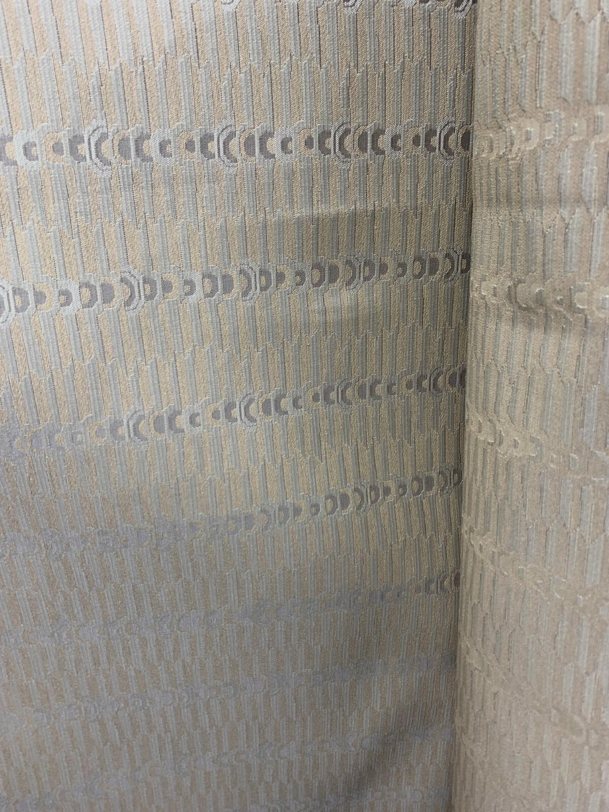 GRAY BEIGE Multicolor Geometric Brocade Upholstery Fabric (54 in.) Sold By The Yard