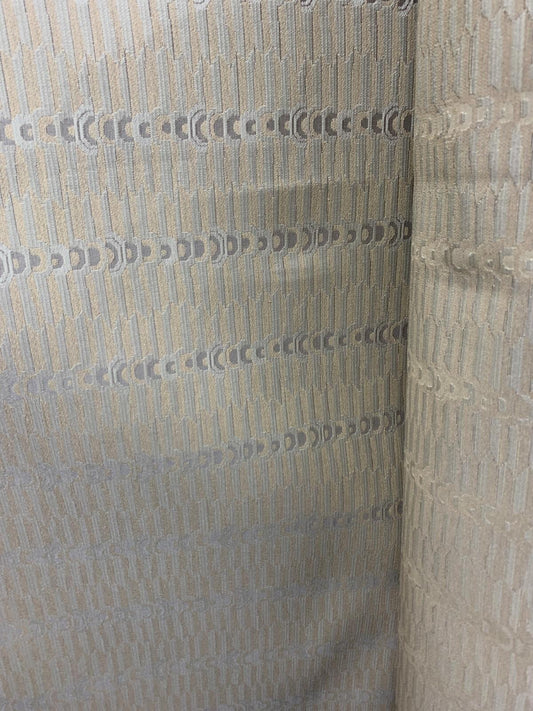 GRAY BEIGE Multicolor Geometric Brocade Upholstery Fabric (54 in.) Sold By The Yard
