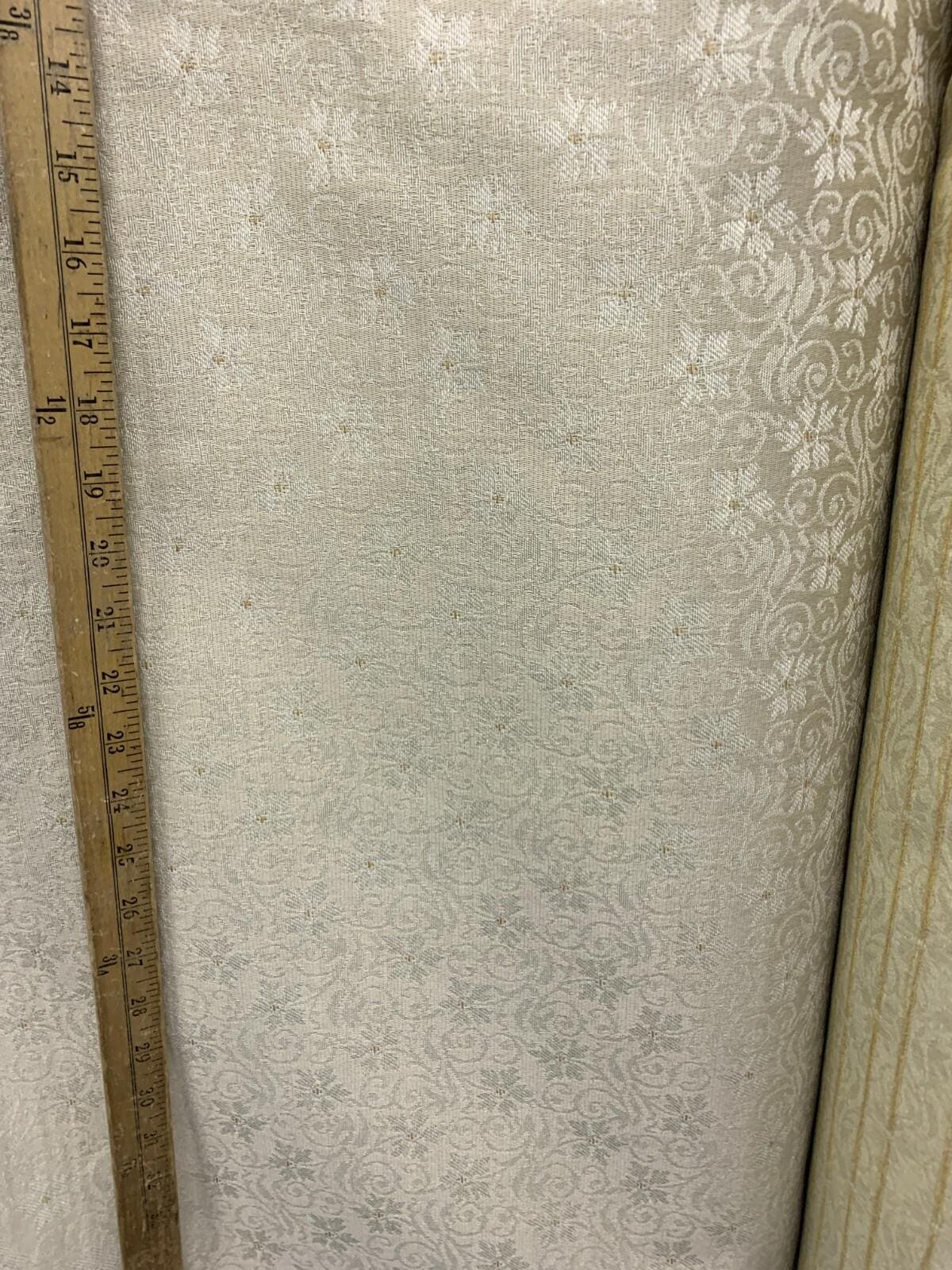 IVORY BEIGE Floral Brocade Upholstery Fabric (54 in.) Sold By The Yard