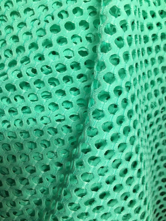 MINT GREEN Fishnet Mesh Small Hole Stretch Spandex Fabric (60 in.) Sold By The Yard