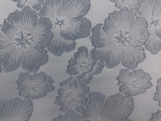 GRAY Floral Brocade Fabric (60 in.) Sold By The Yard