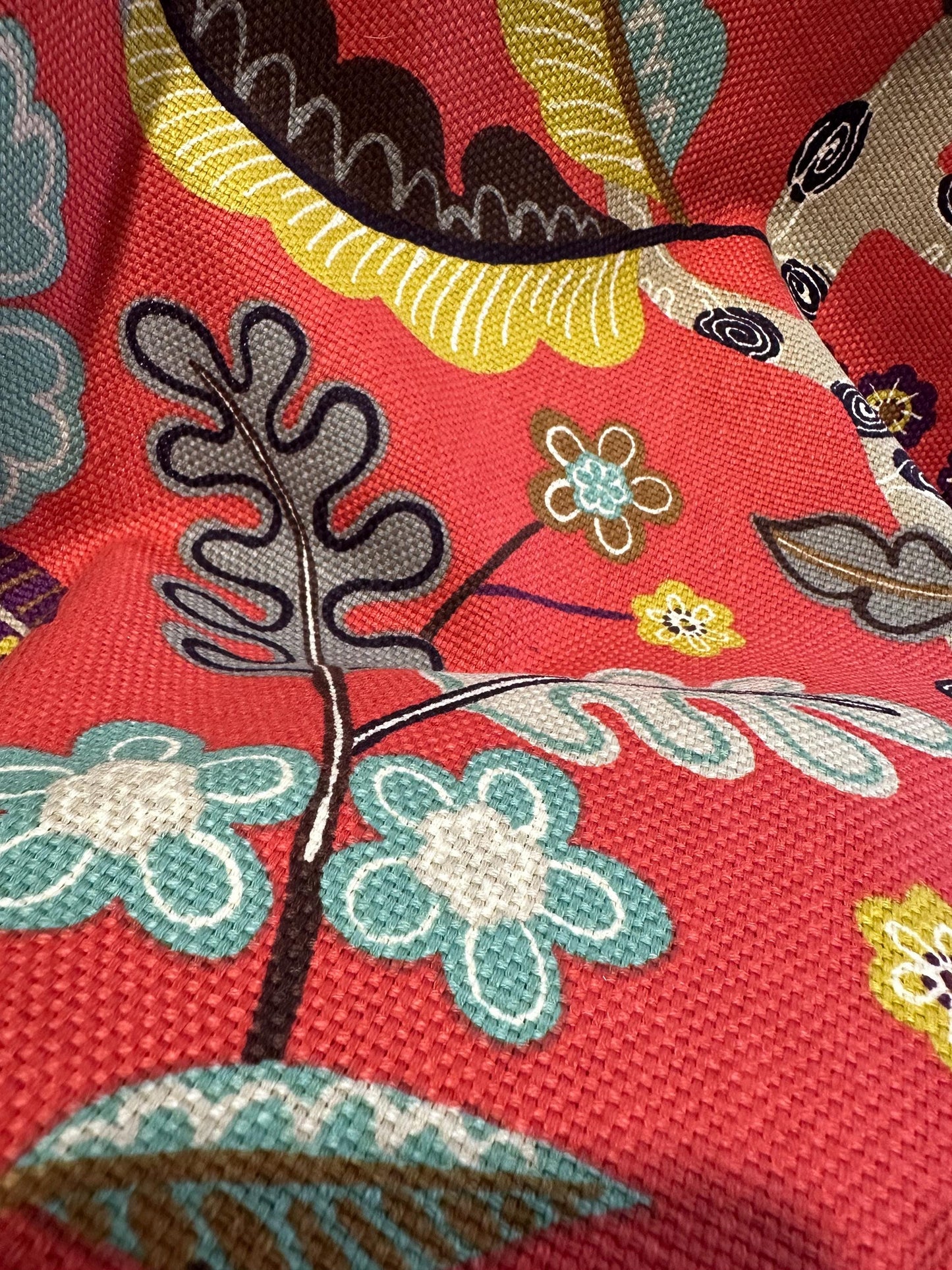 P Kaufmann Orange Multicolor Floral Cotton Pique Fabric (54 in.) Sold By The Yard
