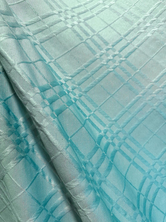 TURQUOISE BLUE Diamond Upholstery Brocade Fabric (56 in.) Sold By The Yard