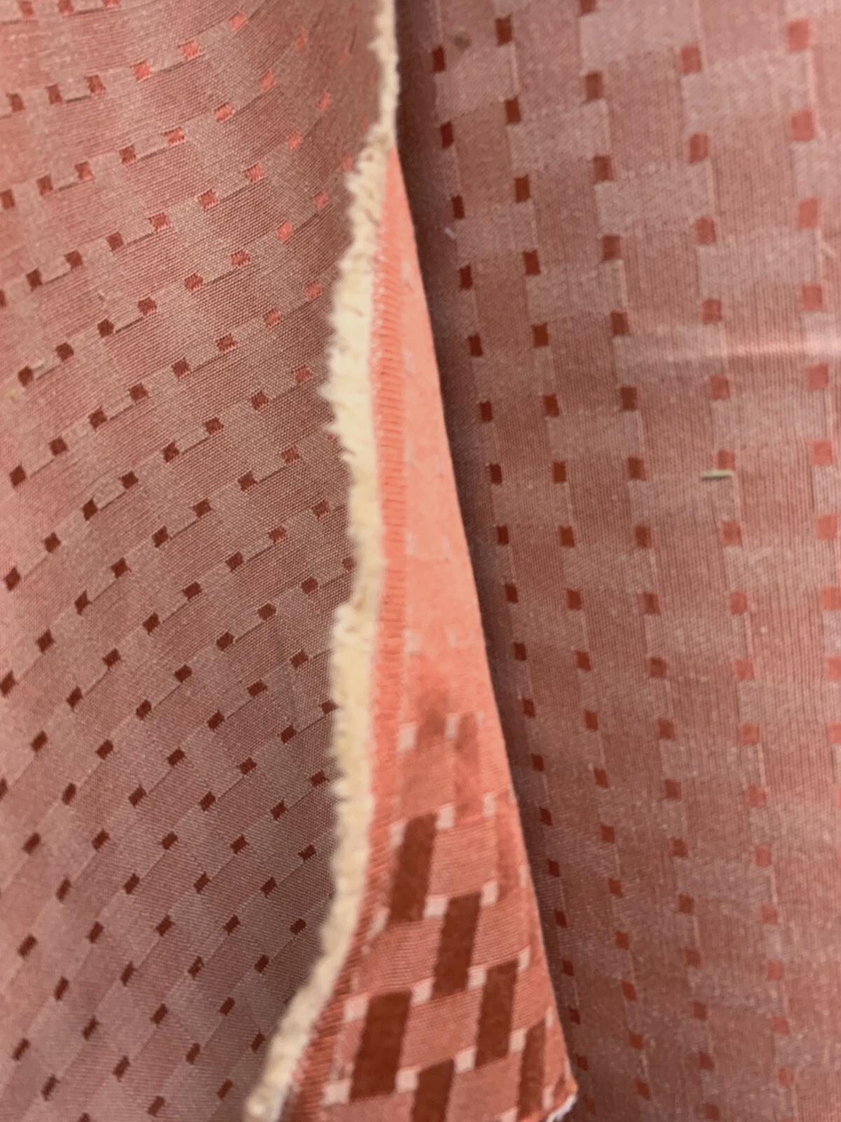RUST ORANGE Geometric Brocade Upholstery Drapery Fabric (54 in.) Sold By The Yard