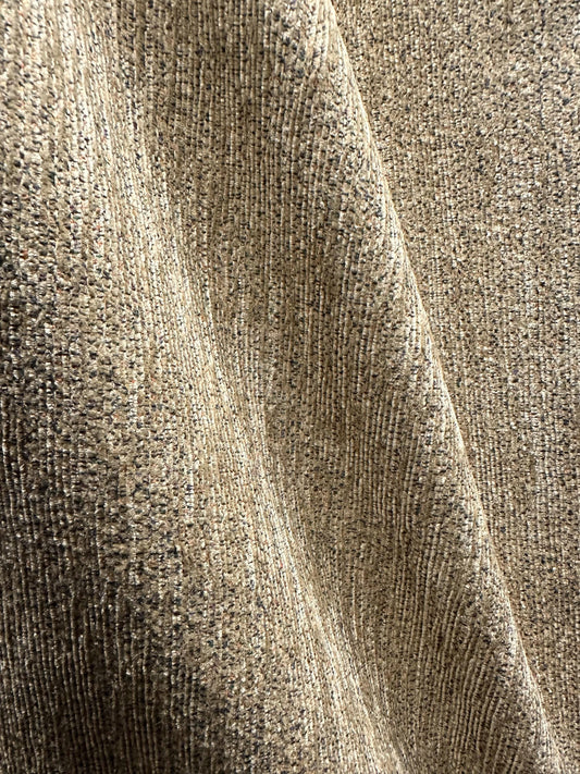 BEIGE MULTICOLOR Chenille Velvet Upholstery Fabric (54 in.) Sold By The Yard
