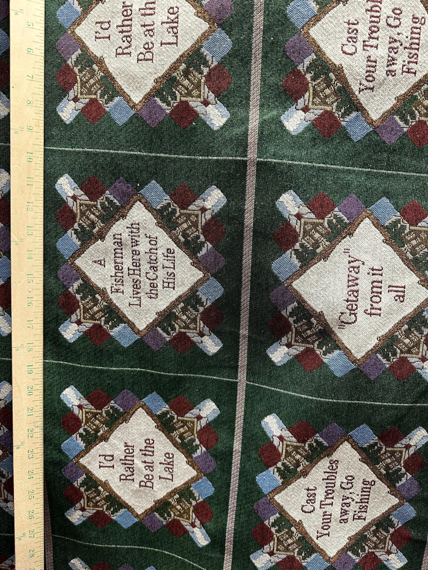 Green Multicolor Holiday Theme Upholstery Brocade Fabric (54 in.) Sold By The Yard