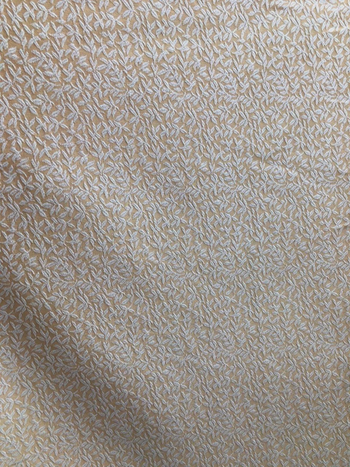 ORANGE GOLD IVORY Leaves Upholstery Embroidery Brocade Fabric (60 in.) Sold By The Yard