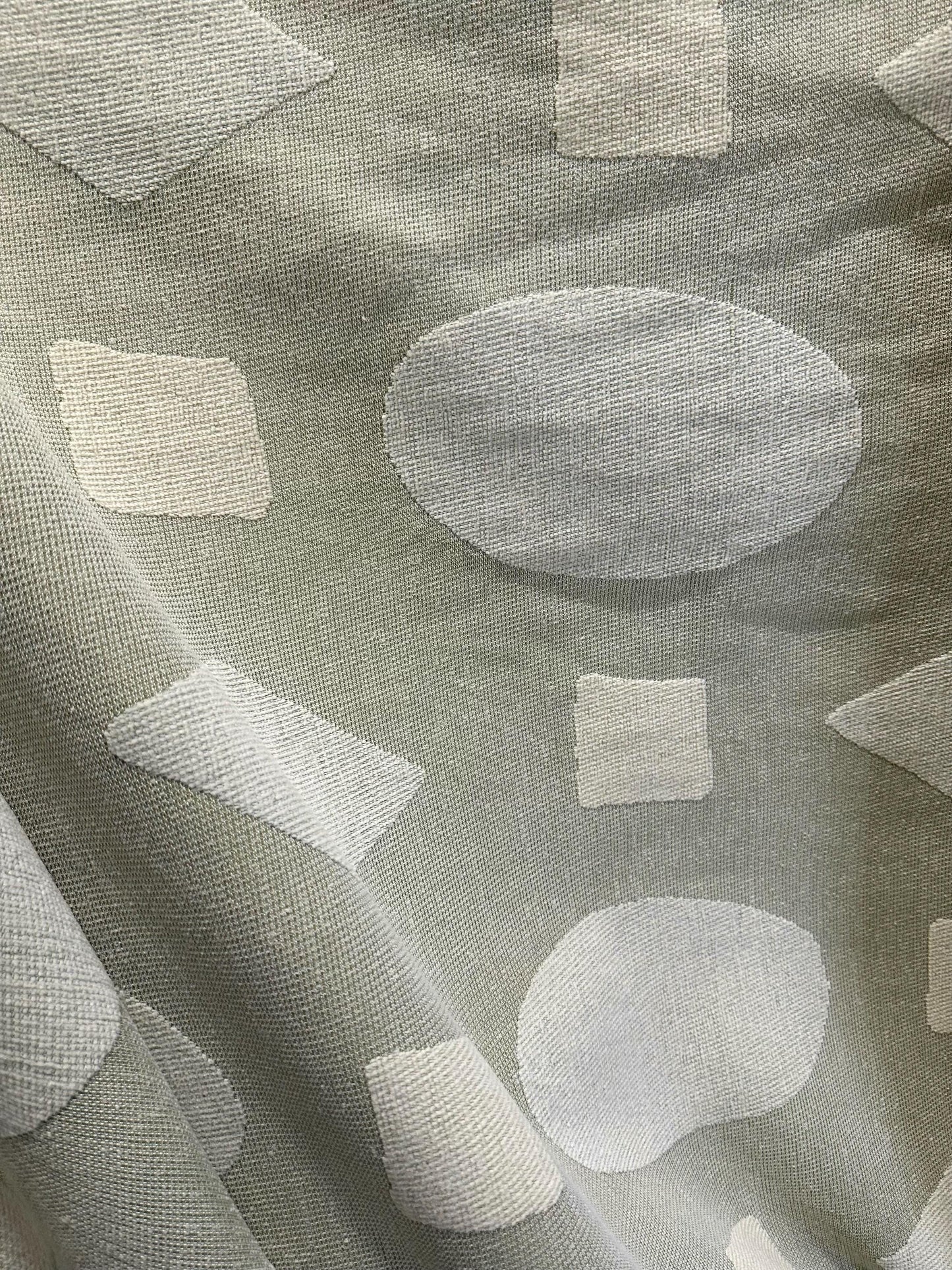 SAGE IVORY Geometric Chenille Upholstery Fabric (54 in.) Sold By The Yard