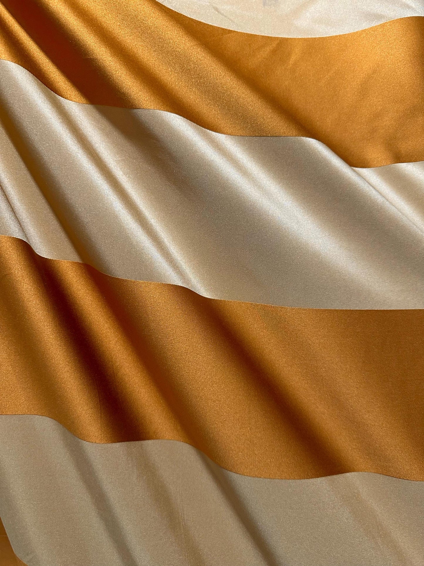 GOLD DARK GOLD Striped Taffeta Brocade Drapery Fabric (54 in.) Sold By The Yard