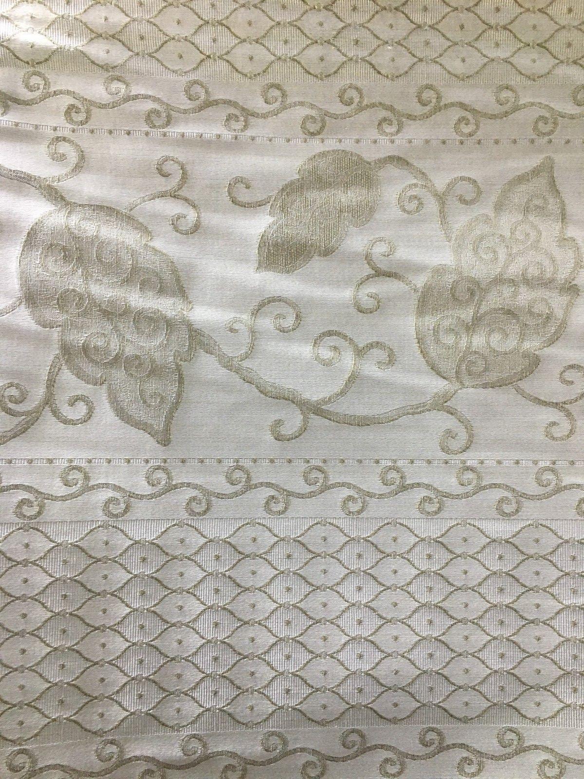 SAGE BEIGE Leaves Floral Upholstery Drapery Brocade Fabric (54 in.) Sold By The Yard
