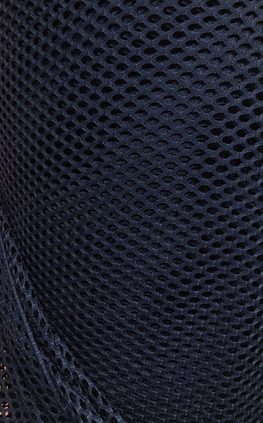 NAVY BLUE Fishnet Mesh Small Hole Stretch Spandex Fabric (60 in.) Sold By The Yard