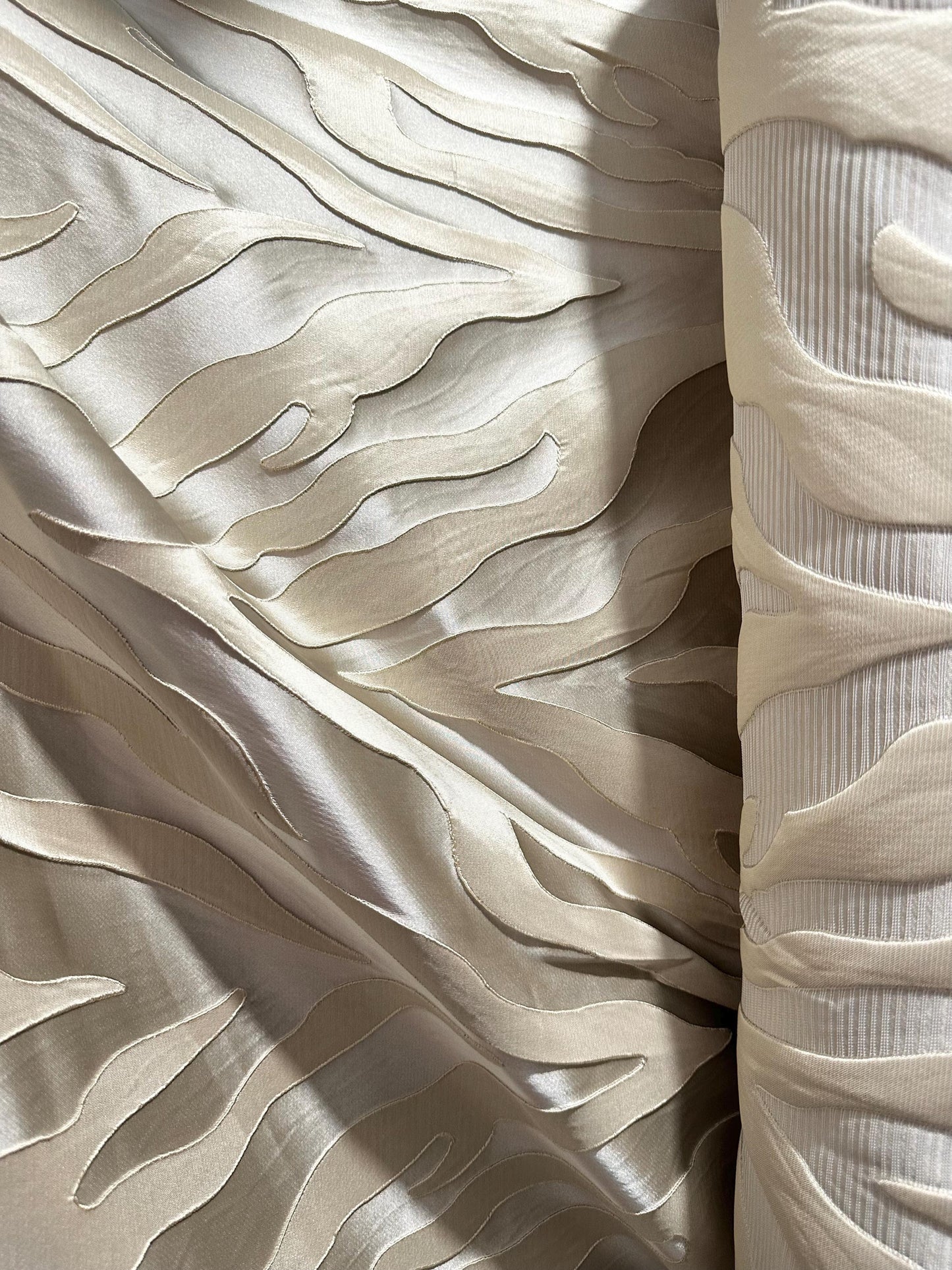 BEIGE Zebra Brocade Upholstery Drapery Fabric (54 in.) Sold By The Yard