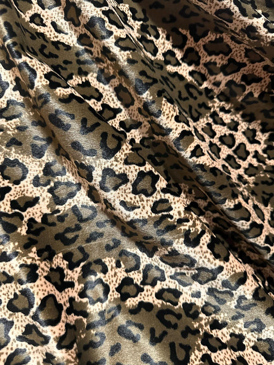 BEIGE BROWN Cheetah Print Short Faux Fake Fur Fabric (60 in.) Sold By The Yard
