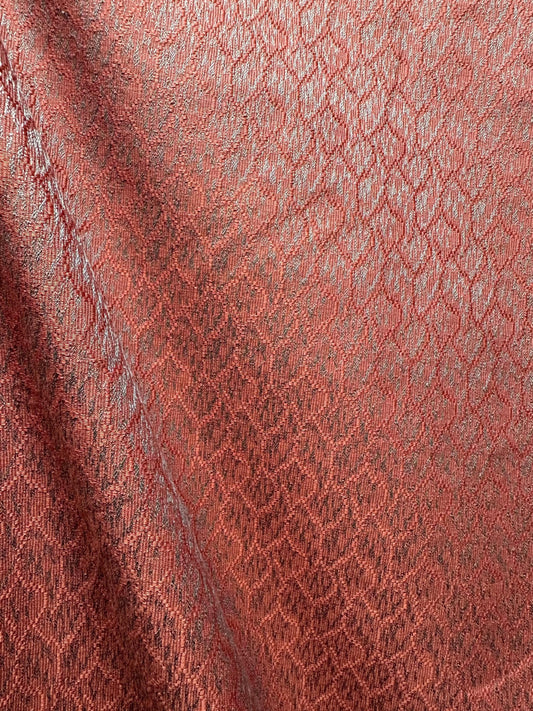 CORAL TEAL Brocade Upholstery Drapery Fabric (54 in.) Sold By The Yard