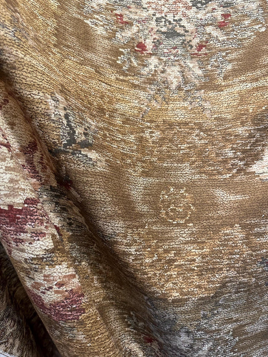 GOLDEN BROWN Printed Upholstery Drapery Cotton Fabric (54 in.) Sold By The Yard