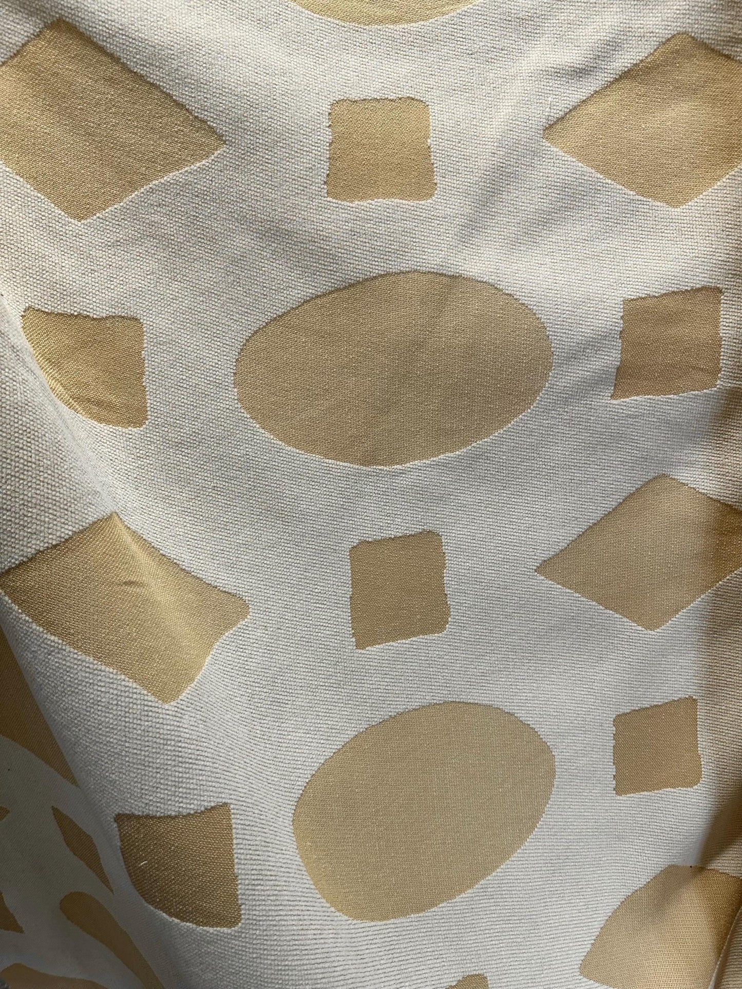 IVORY GOLD Geometric Chenille Upholstery Fabric (54 in.) Sold By The Yard