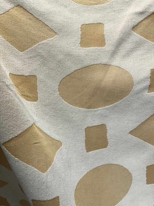 IVORY GOLD Geometric Chenille Upholstery Fabric (54 in.) Sold By The Yard