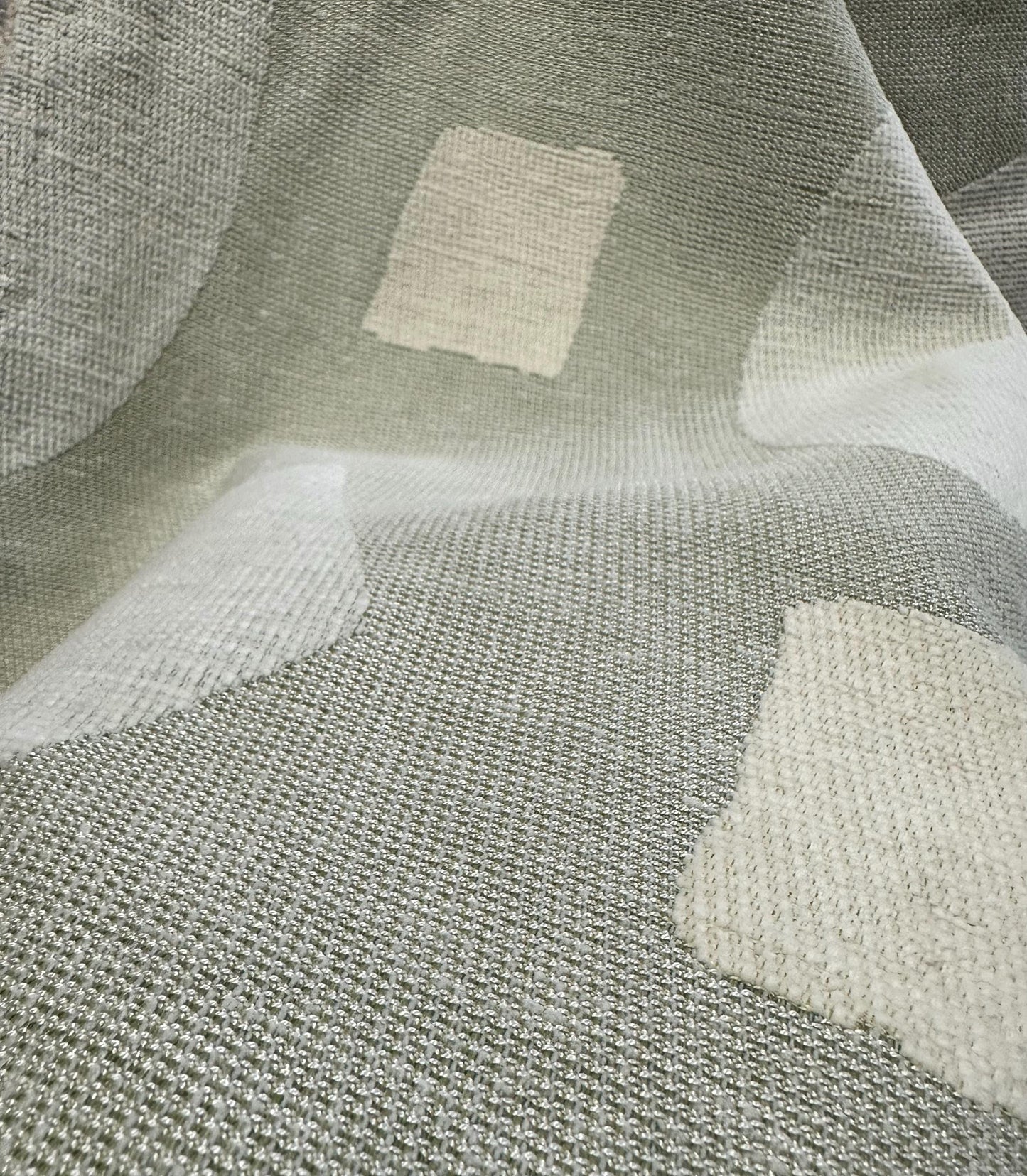 SAGE IVORY Geometric Chenille Upholstery Fabric (54 in.) Sold By The Yard